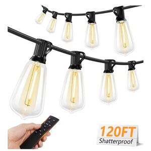 LED Waterproof Outdoor Bistro String Lights with Remote, Dimmable, LIKE NEW